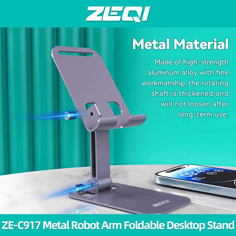 حامل سطح مكتب قابل للطي بذراع روبوت معدني من ZEQI ZE-C917