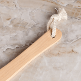 Shower Brush With Soft & Stiff Bristles Long Wooden Handle