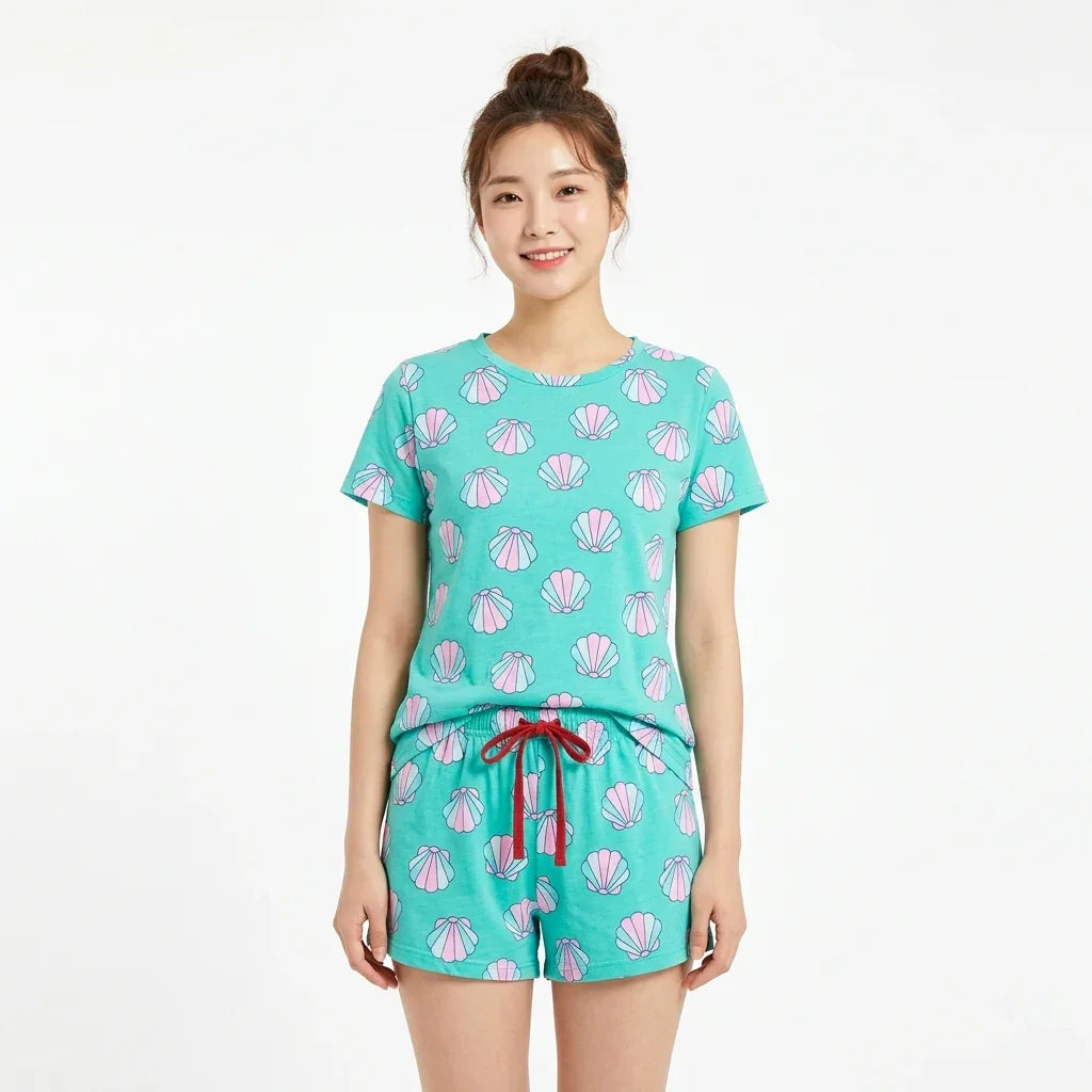 Trendy Cotton T-Shirt & Shorts 2pcs Set #7351