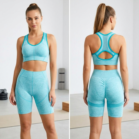 Women's Seamless High Waist Gym Fitness Yoga Wear Set - CW2081