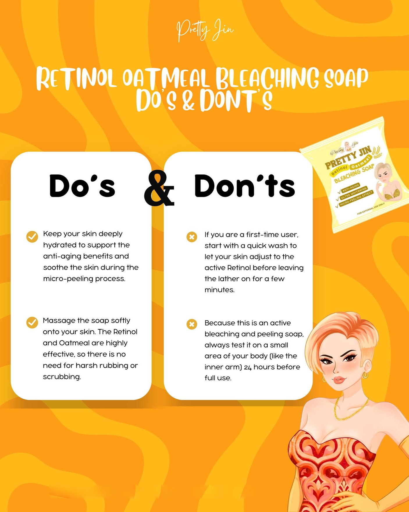 Pretty Jin Retinol Oatmeal Bleaching Soap - 70g