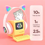 RGB Glow Lights Cat Ear Wireless Headphone STN-28