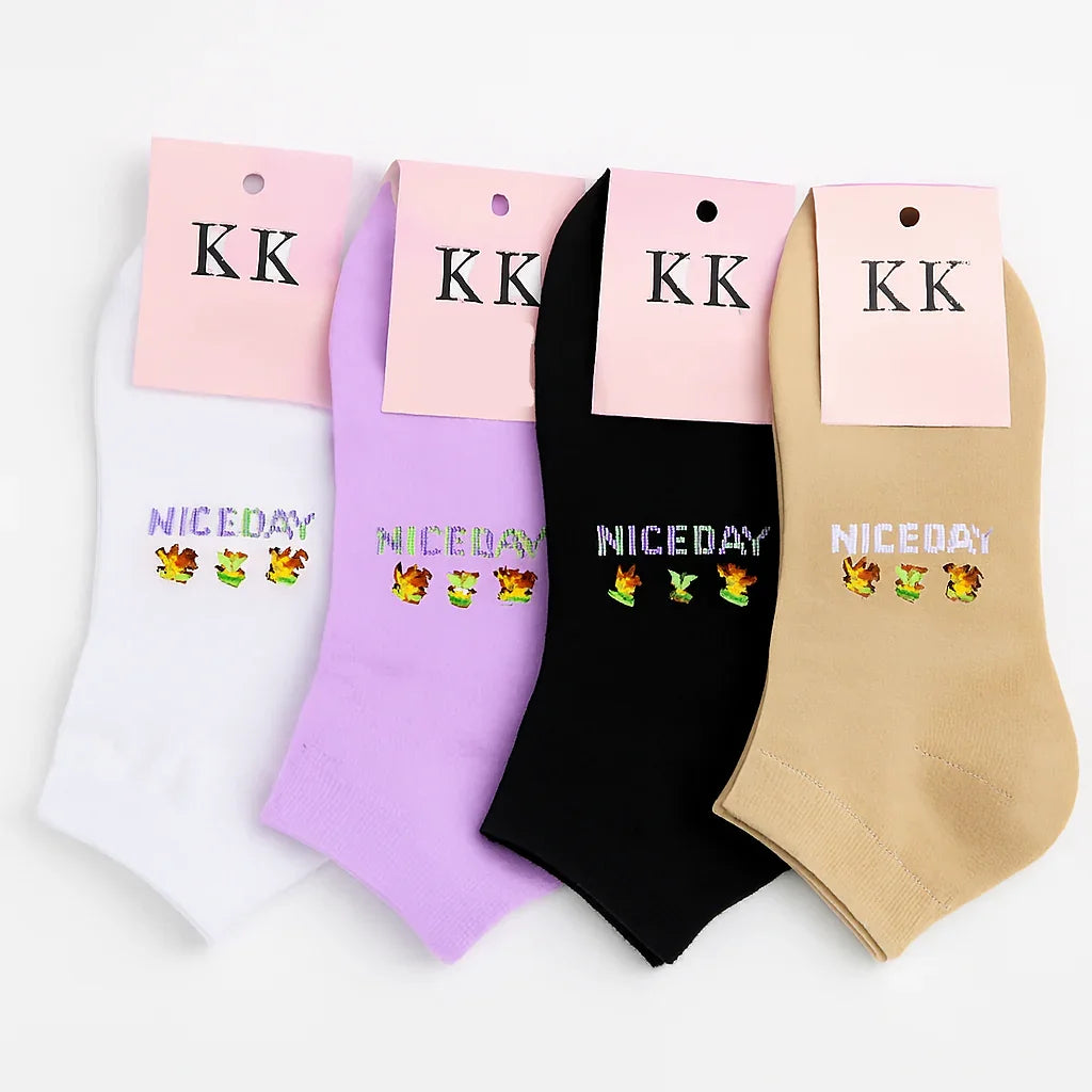 Soft Elastic Ankle Socks - 3 Pairs KL-10-1
