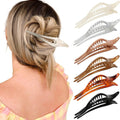 French Curved Design Hair Claw Clips - 6 Pcs (C132)