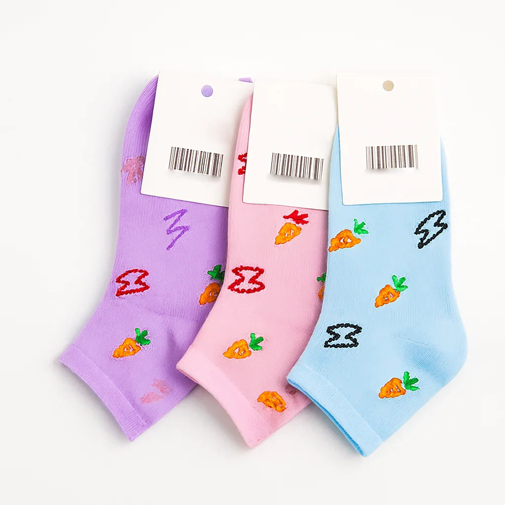 Soft Elastic Ankle Socks - 3 Pairs KL-10-2