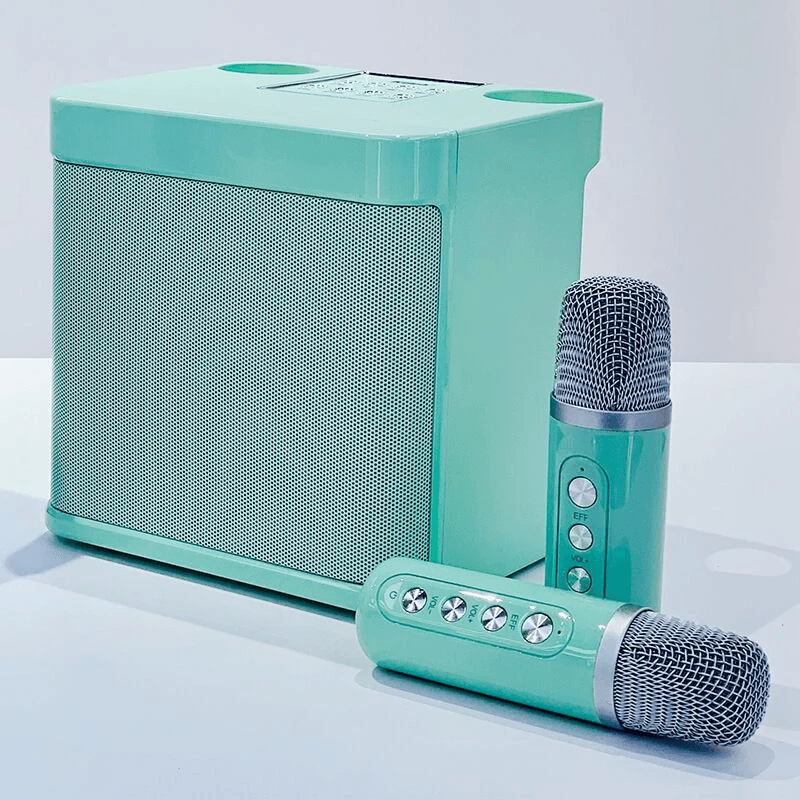 مكبر صوت كاريوكي لاسلكي مزود بميكروفونين KD-203