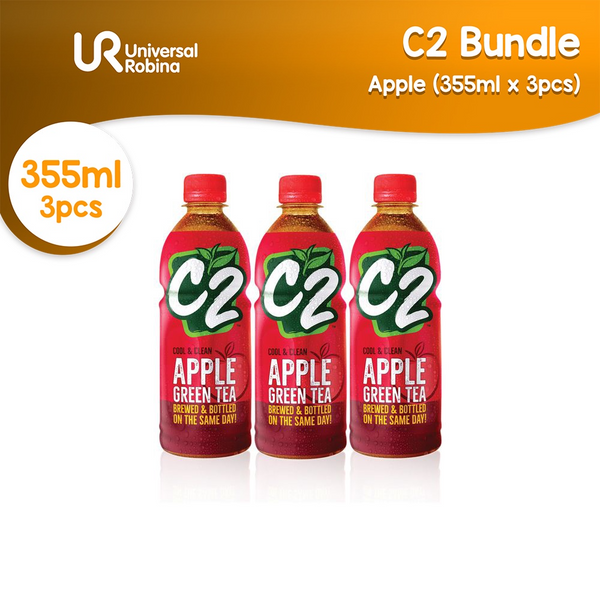 C2 Green Tea Apple Cool & Clean 355ml (Red) 2+1 Offer