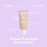 Adorn Premium Tinted Sunscreen SPF 50 PA+++ - 50g