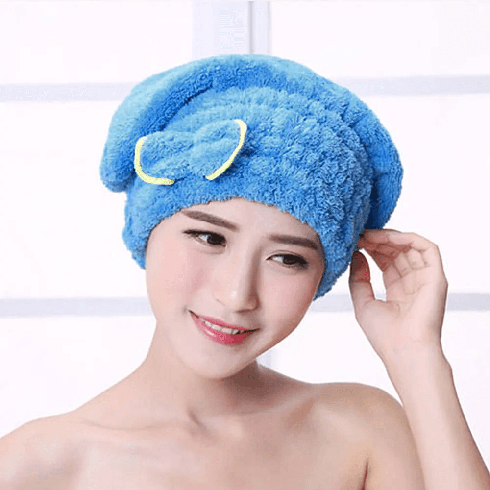 Microfiber Hair Drying Turban Hair Towel Cap