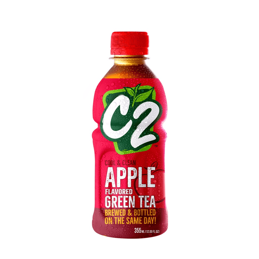 C2 Green Tea Apple Cool & Clean 355ml (Red)