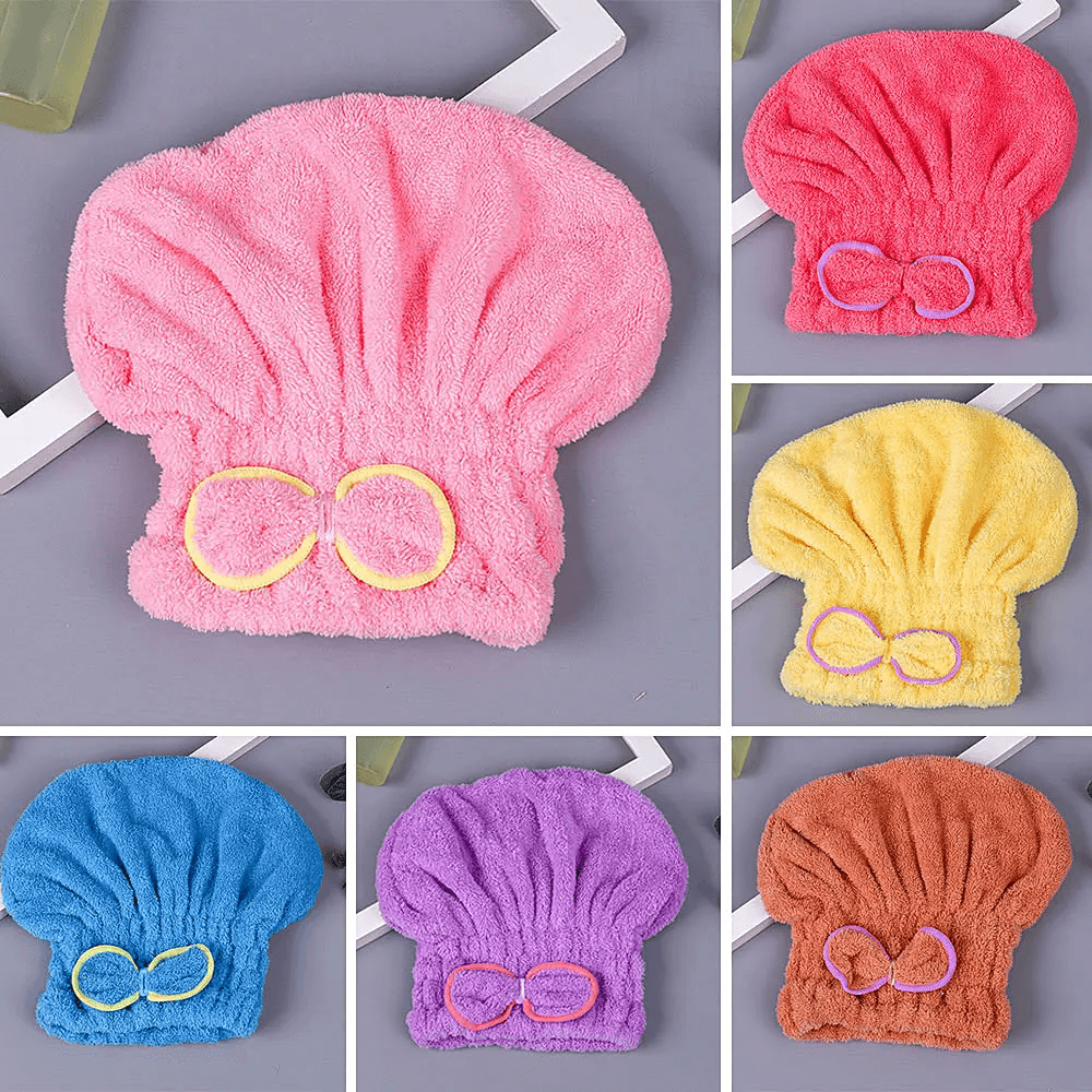 Microfiber Hair Drying Turban Hair Towel Cap