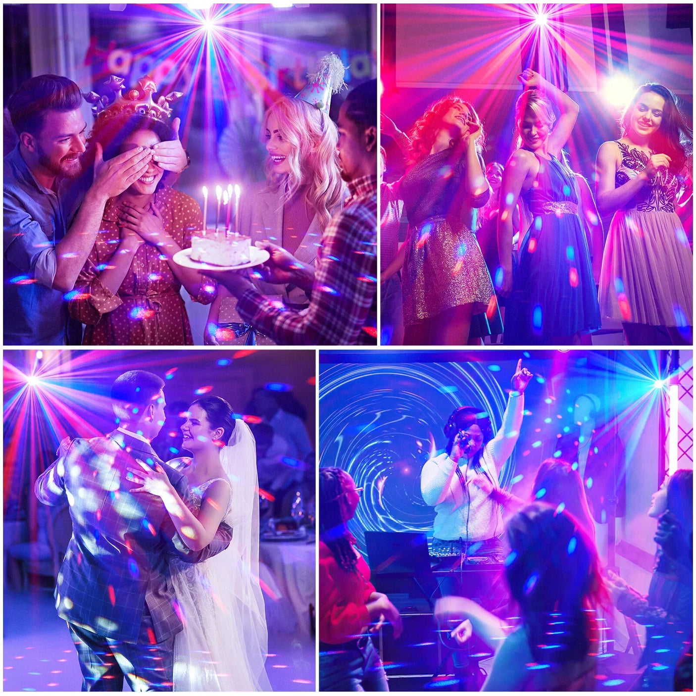 LED Crystal Magic Ball Party Light With Speaker - SD008E
