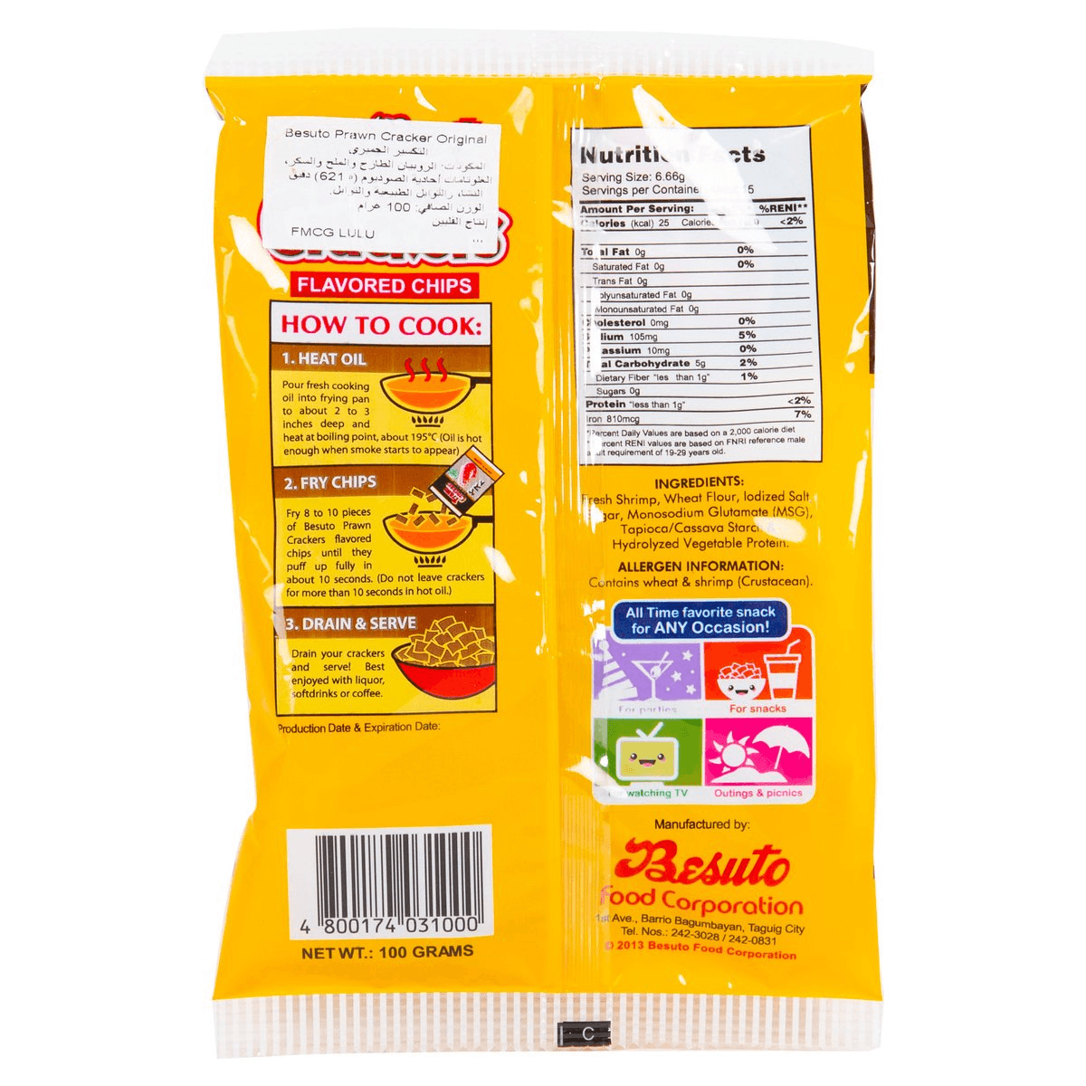 Besuto Prawn Crackers Original Uncooked - 100g