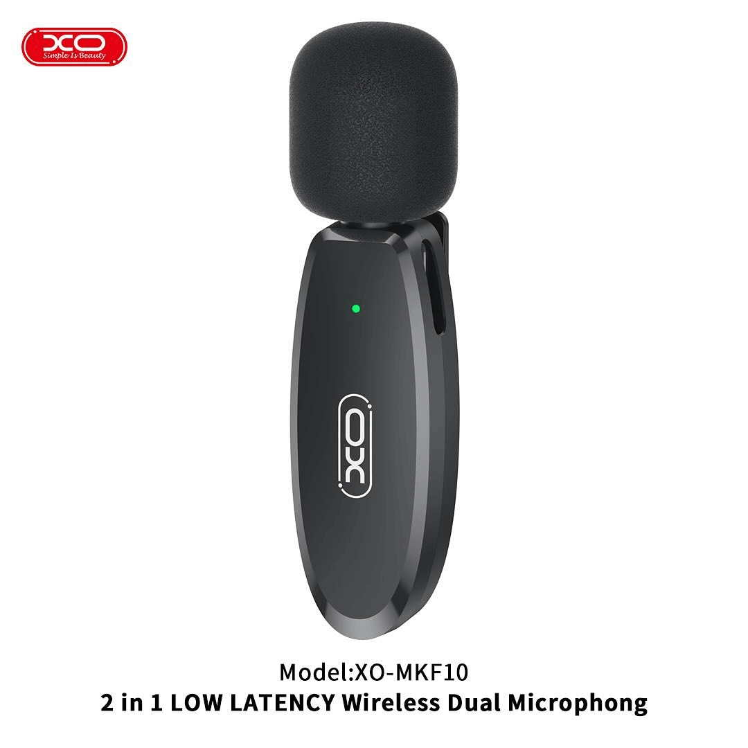 ميكروفون لاسلكي مزدوج منخفض الكمون 2 في 1 من XO-MKF10