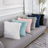 Solid Soft Plush Square Fuzzy Cushion K-66
