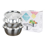 Multifunctional Stainless Steel Drain Basin 3 Pcs Set