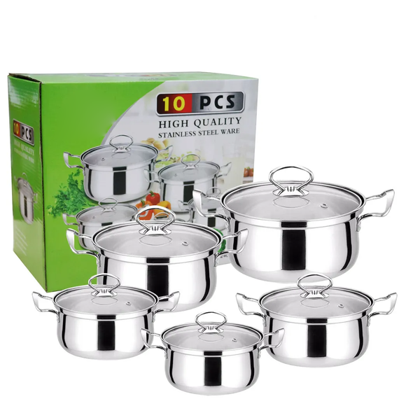 Advanced Technology High Quality Stainless Steel Ware - 10 Pcs