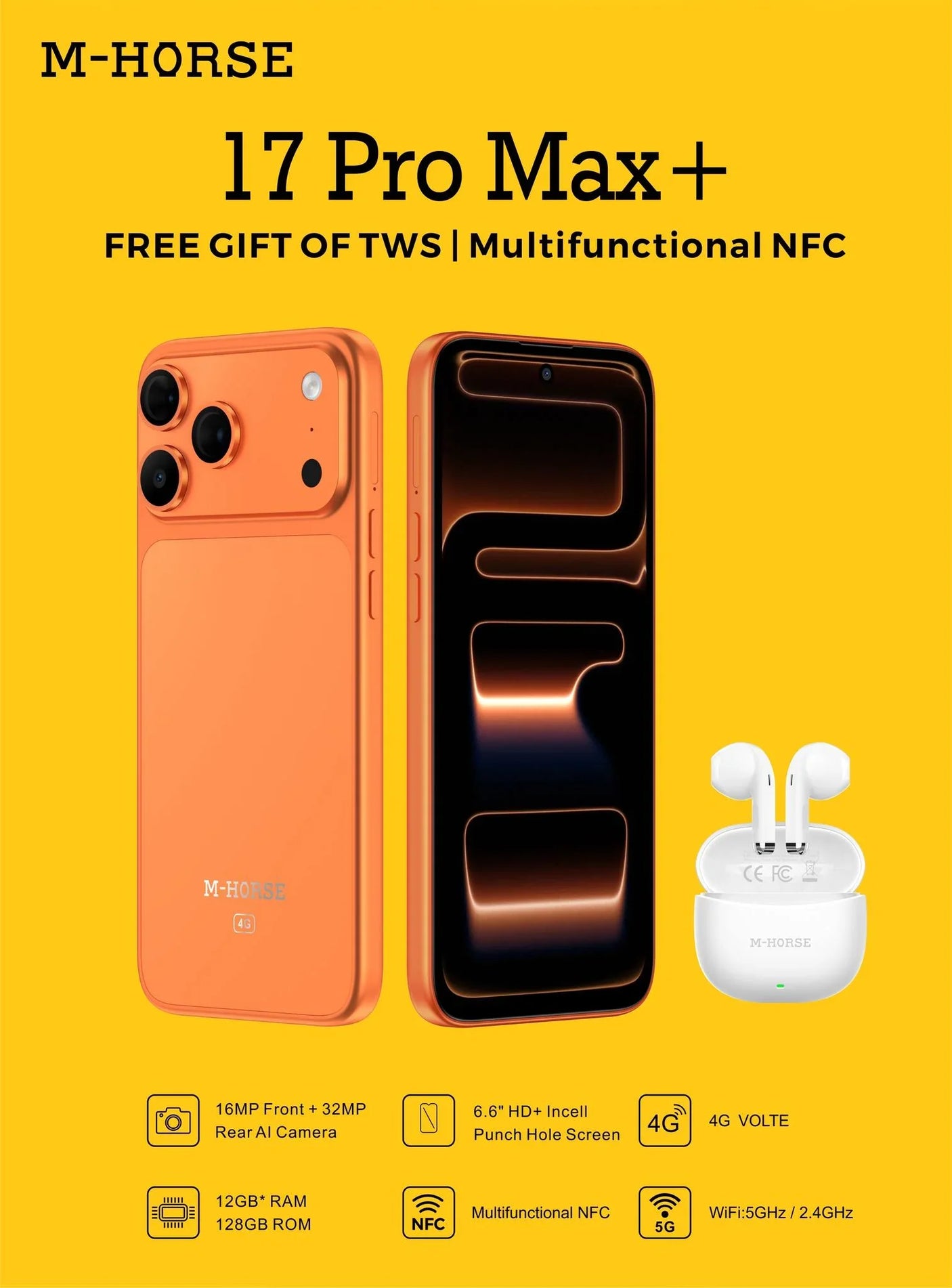 M-HORSE 17 Pro Max+ 12GB Ram + 128GB Rom