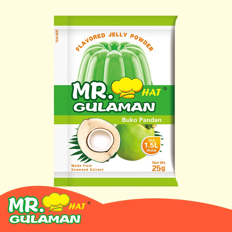 Mr. Hat Gulaman Buko Pandan Jelly Powder 10pcs Pack