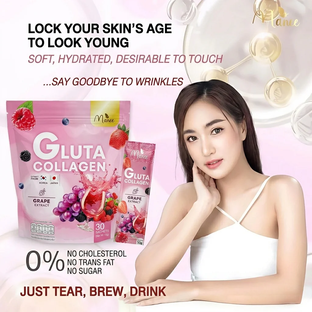 Manee Gluta Collagen Grape Seed Extract - 30 Sachets × 10g (300g)