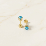 Golden Stainless Steel Stud Earings - 099