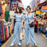 Women's Korean Style Classic Design Top & Pant M-718