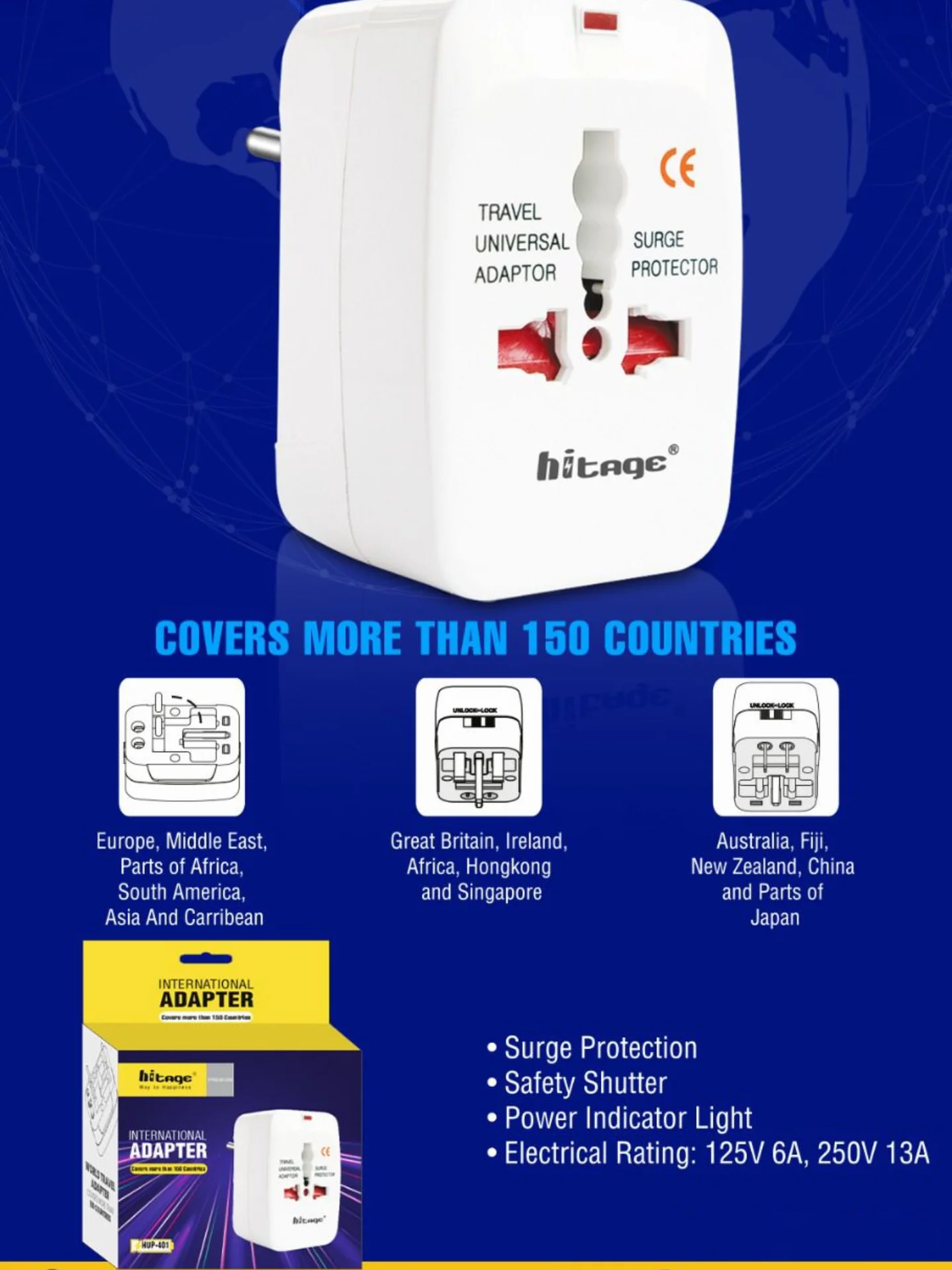 Hitage All In One Universal Travel Adapter HUP-401