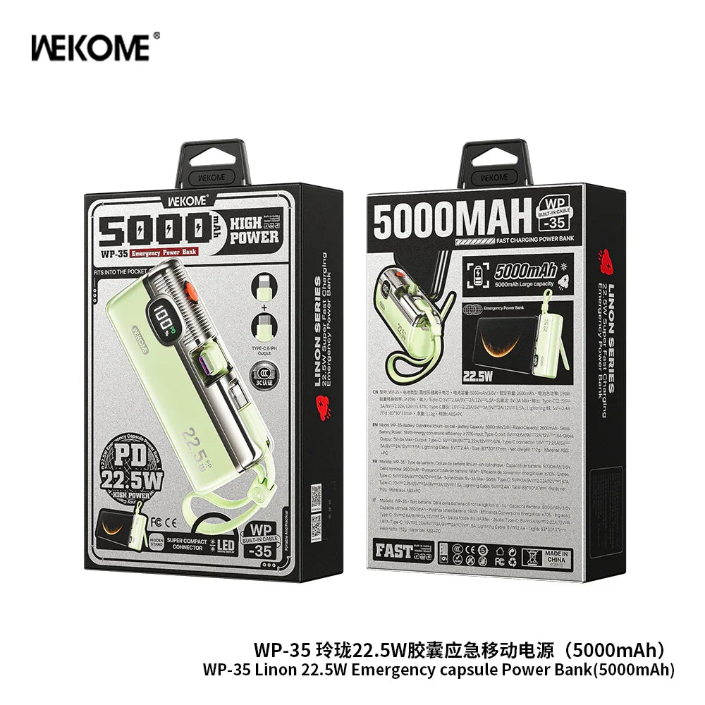 Wekome Super Compact 5000mAh 22.5W Power Bank WP-35