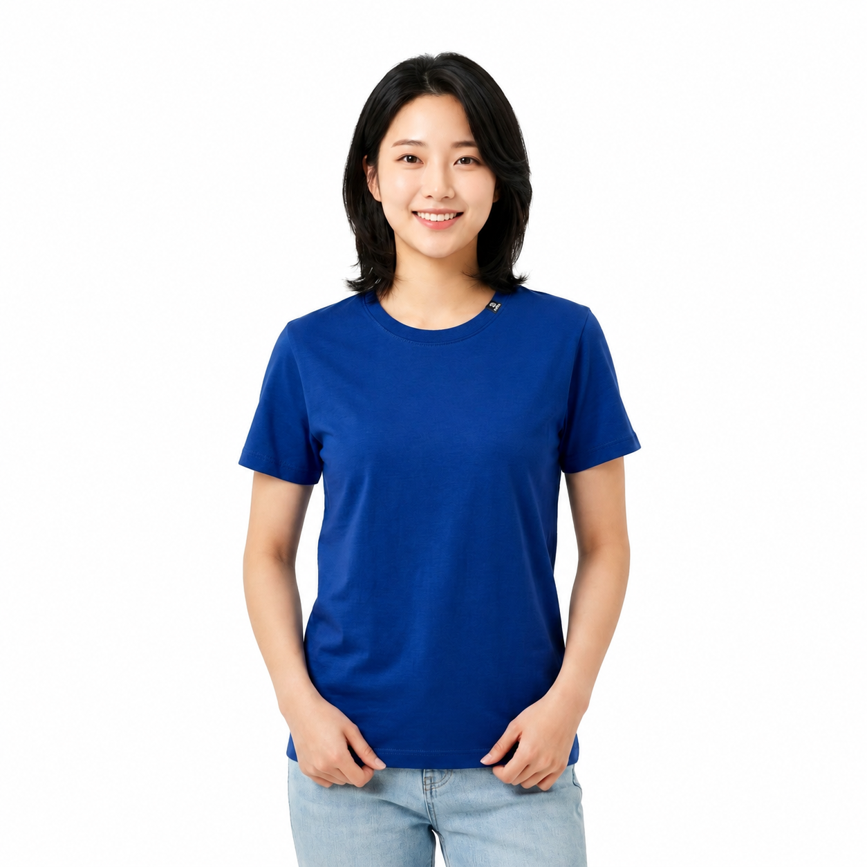 Women's Round Neck Plain T-Shirt 1030#