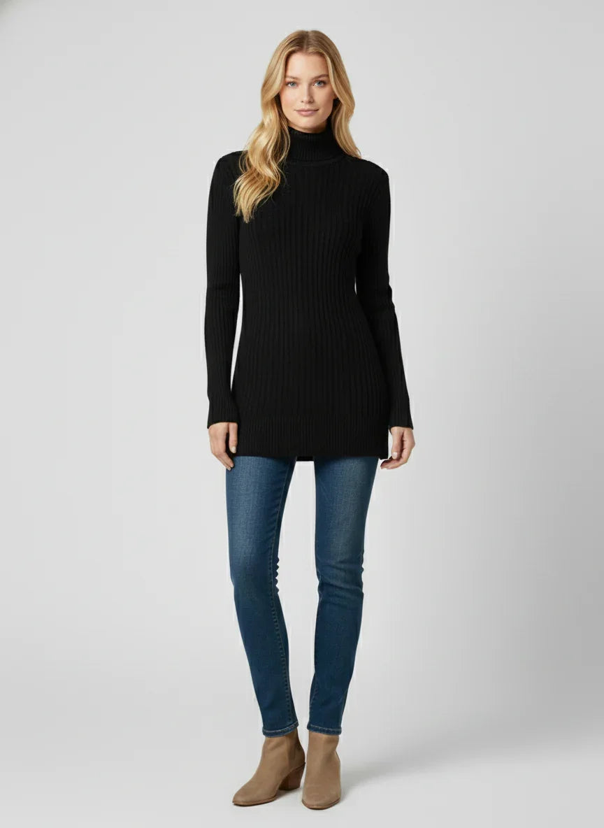 Women's Ribbed Texture Turtleneck Sweater Y5N-A3820