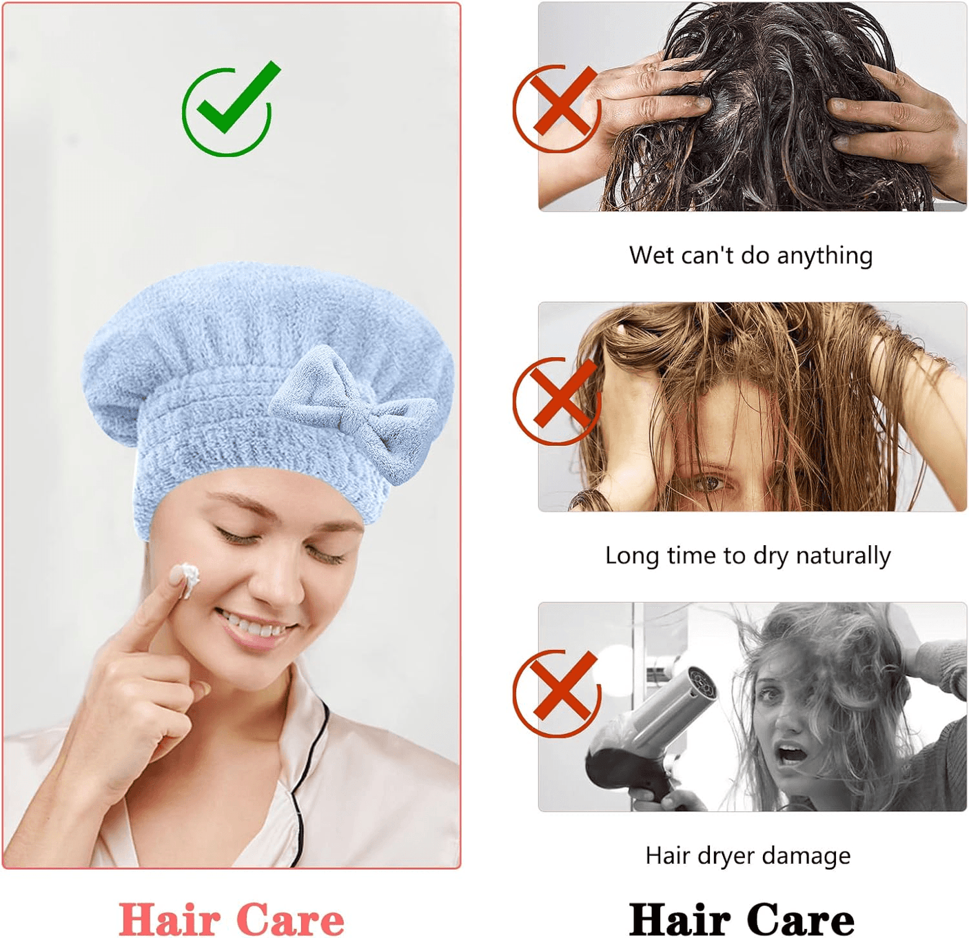 Microfiber Hair Drying Turban Hair Towel Cap