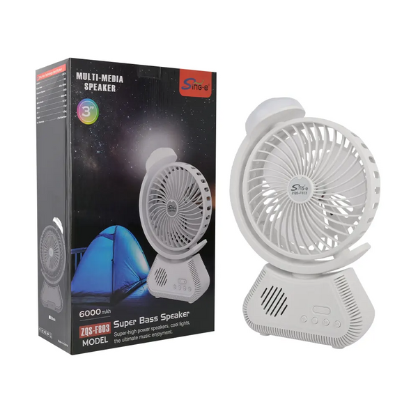 Sing-e Multifunction Speaker Cool Light & Desktop Fan ZQS-F803