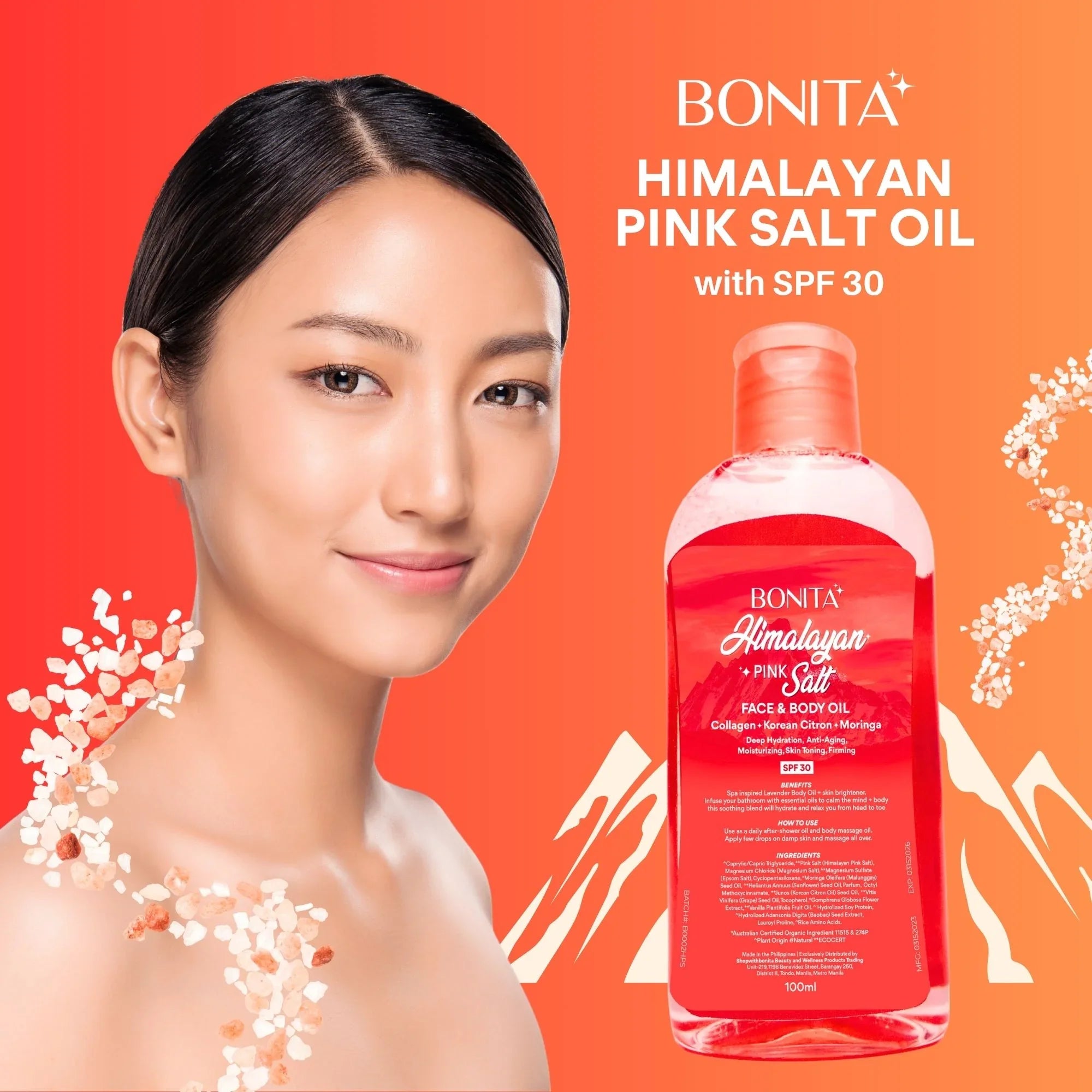 Bonita Himalayan Pink Salt Face & Body Oil SPF30 - 100ml
