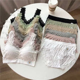 Women's Lace Strap Breathable Bra & Panty Set - CX008#