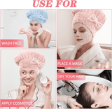 Microfiber Hair Drying Turban Hair Towel Cap