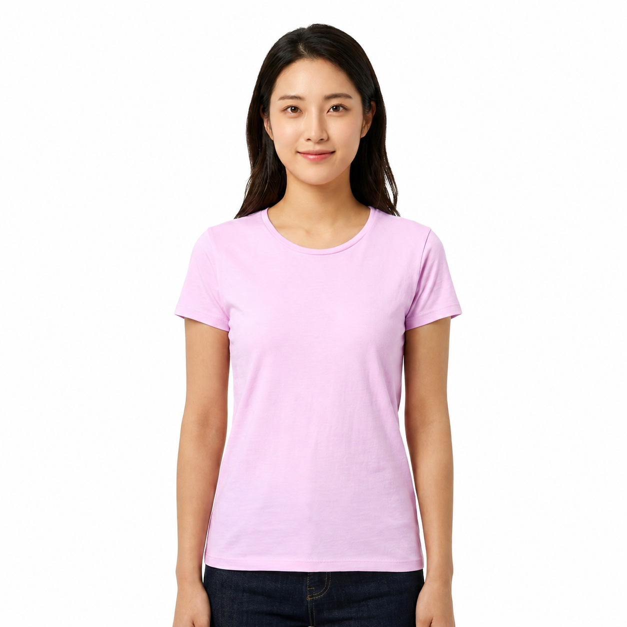 Women's Round Neck Plain T-Shirt 1030#