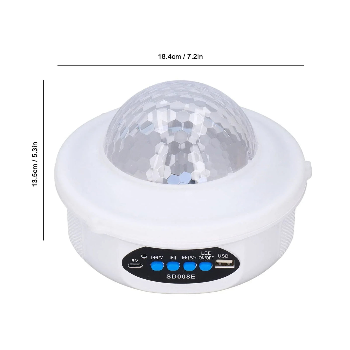 LED Crystal Magic Ball Party Light With Speaker - SD008E