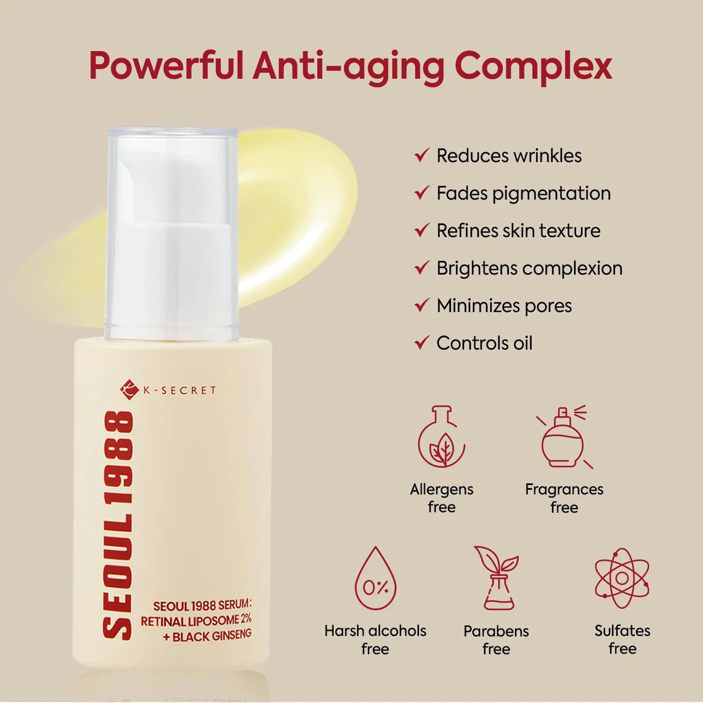 K-Secret Seoul 1988 Serum Retinal Liposome 2% + Black Ginseng - 30ml