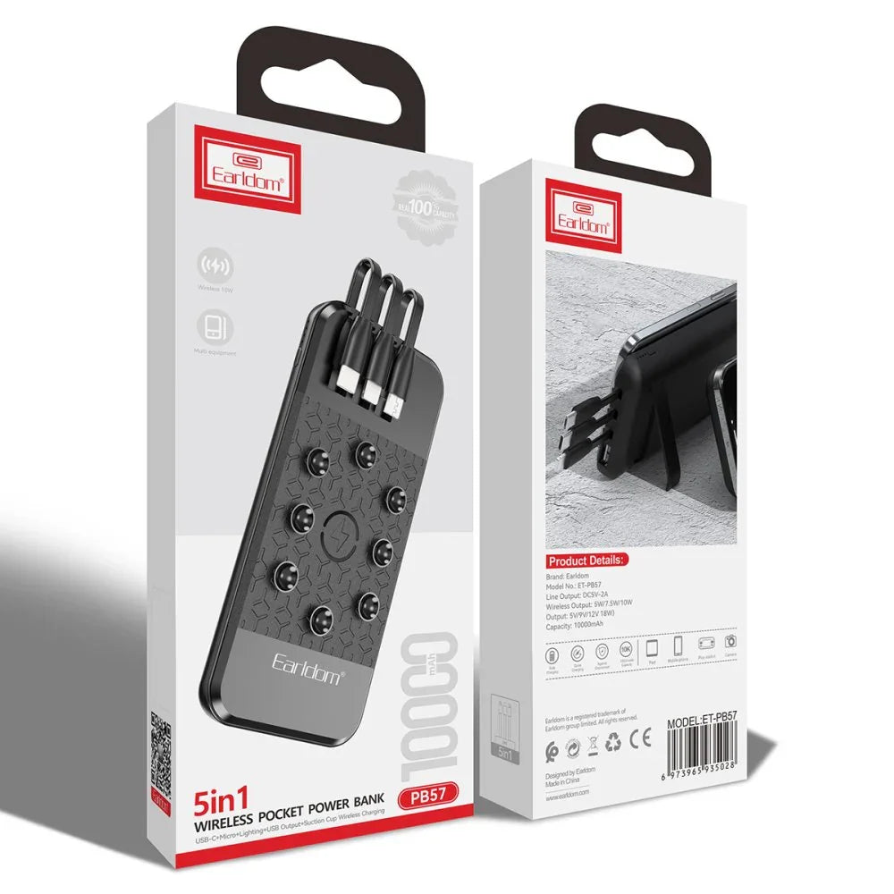 Earldom 10000mAh Wireless Power Bank ET-PB57