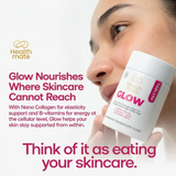 كبسولات "هيلث ميت جلو" (Healthmate Glow) القابلة للمضغ - كولاجين وفيتامينات متعددة - 60 كبسولة