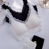 Women's Lace Strap Breathable Bra & Panty Set - CX008#