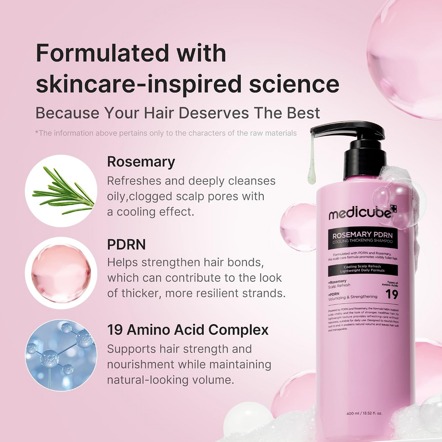 Medicube Rosemary PDRN Cooling Thickening Shampoo - 400ml