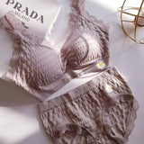 Women's Lace Strap Breathable Bra & Panty Set - CX008#