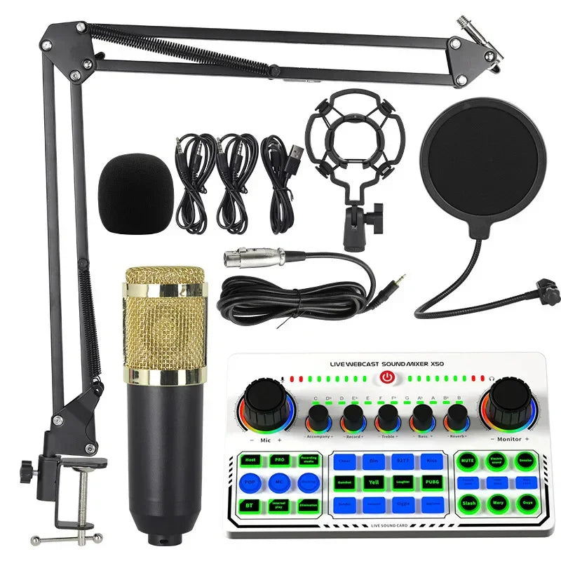 Condenser Microphone BM800 + X50 Version Sound Card Complete Set