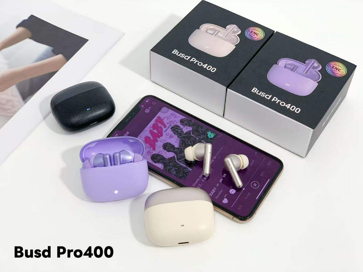 سماعات أذن لاسلكية جديدة بملمس مميز Busd Pro400
