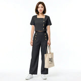 Women's Korean Style Classic Design Top & Pant M-718