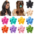 Unique Flower Design Small Hair Claw Clips - 12 Pcs (C142)