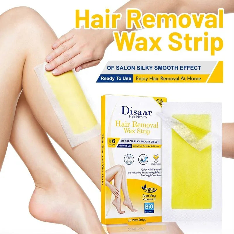 Disaar Hair Removal Wax Strips For Sensitive Skin - 20 Wax Strips