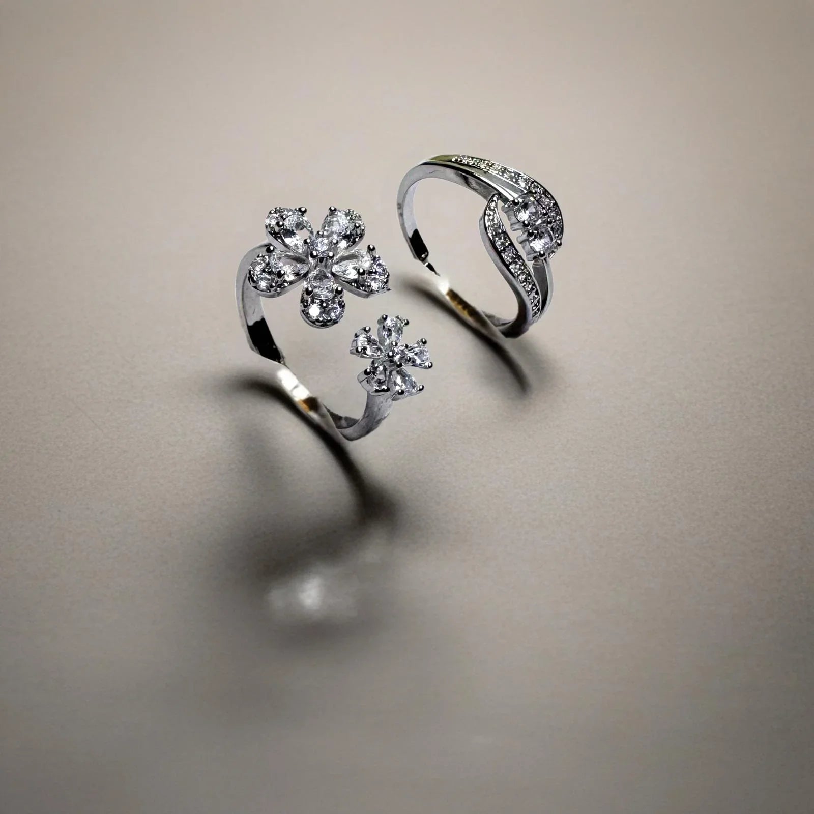 Women's Adjustable Ring 2 Pcs Set Combo - #5