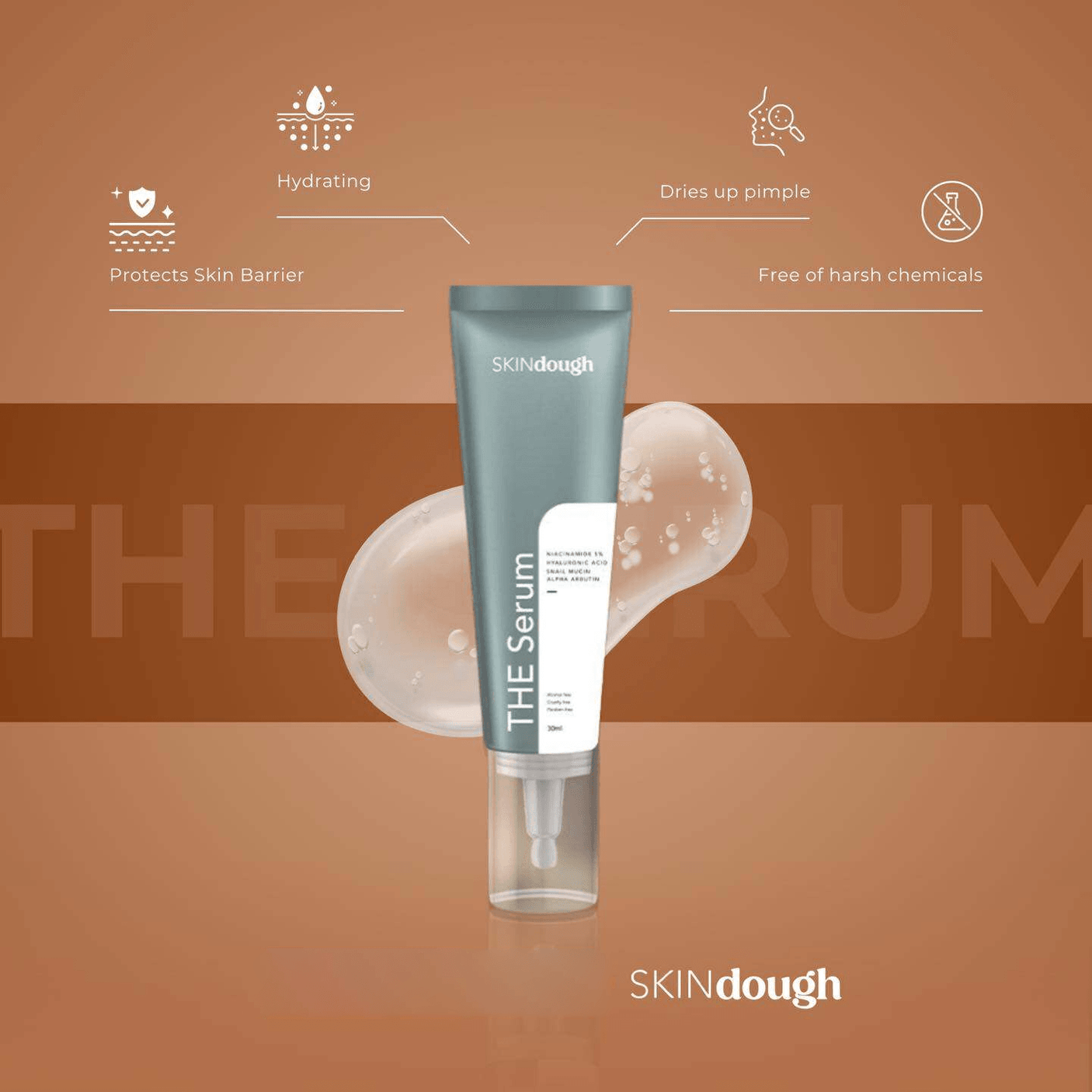 SKIN dough The Serum (Niacinamide 5% + Snail + HA + Alpha Arbutin) - 30ml